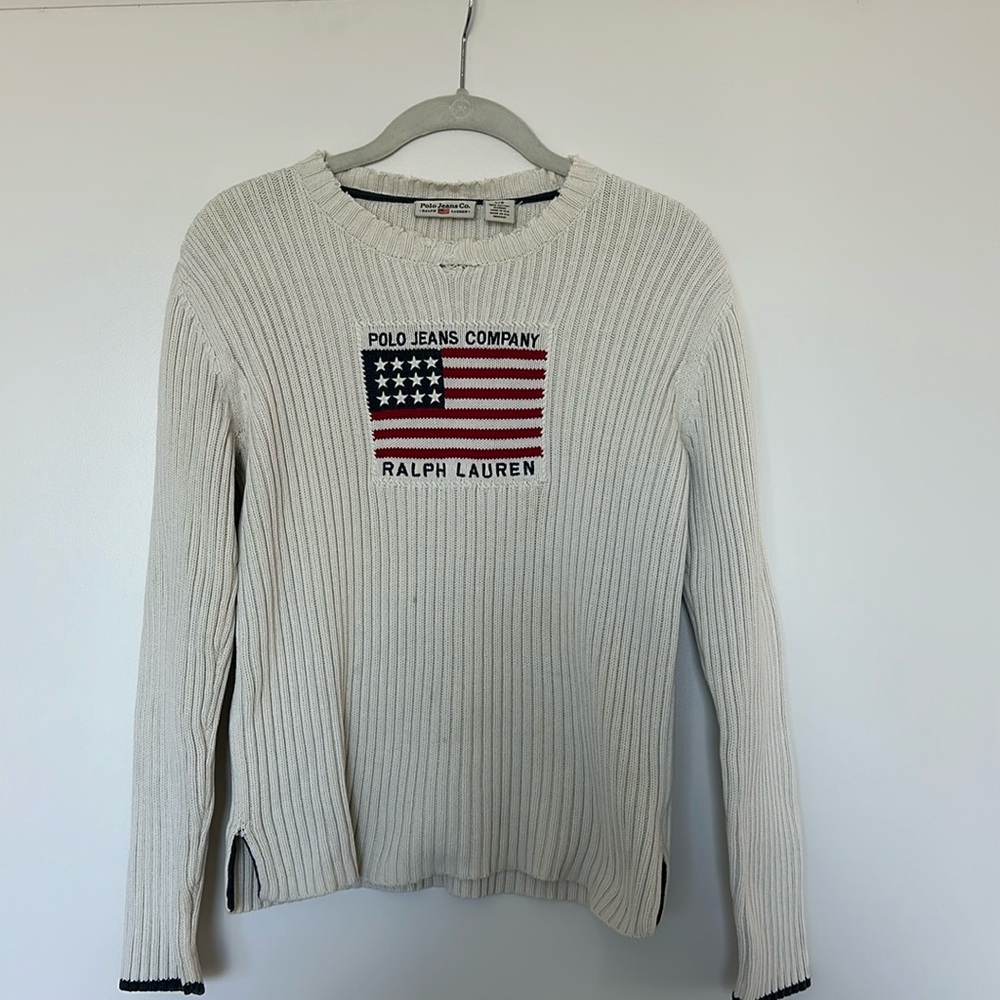 Polo Ralph Lauren USA American flag crewneck sweater